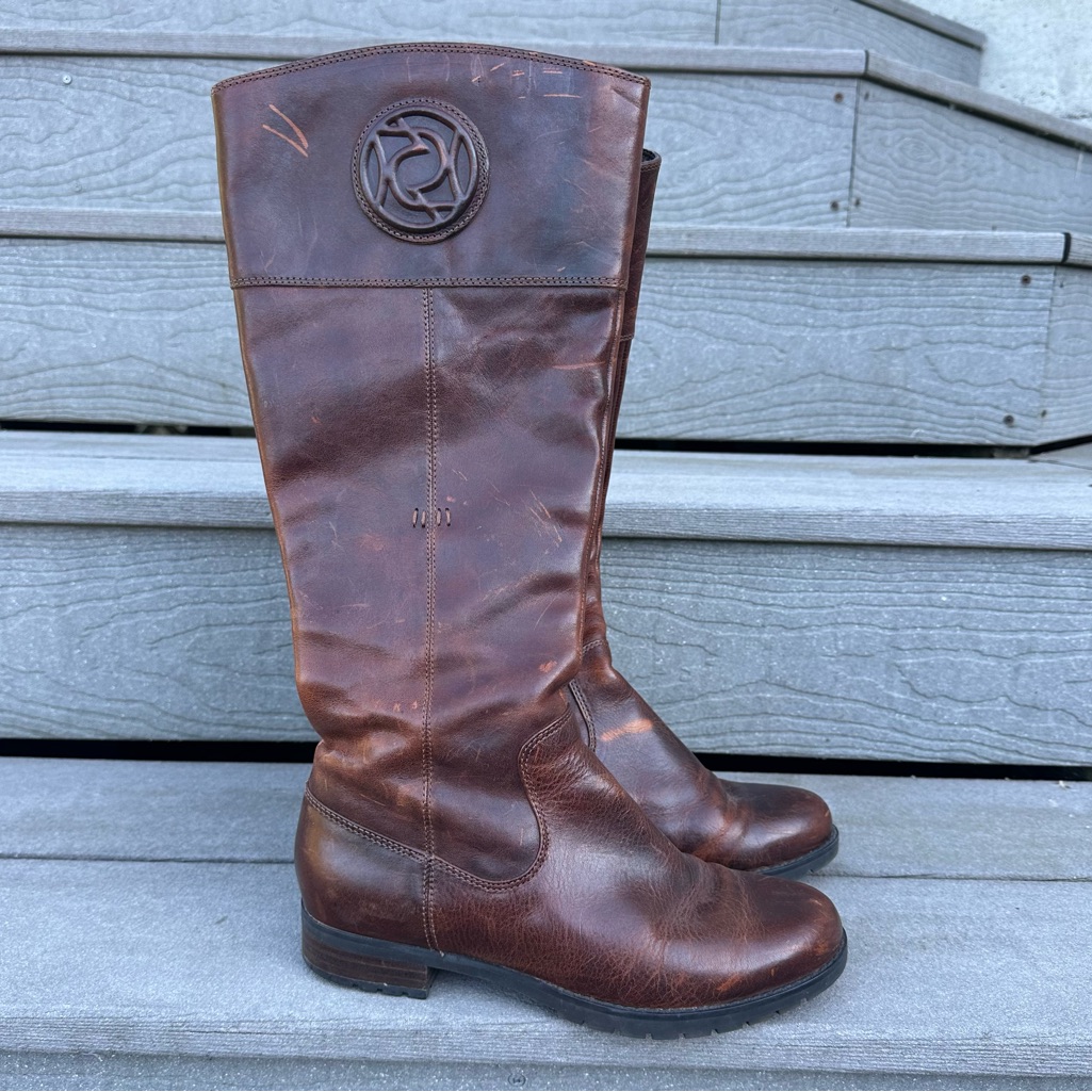 Rockport Adiprene By Adidas Brown Leather Knee High Riding Boots 6.5